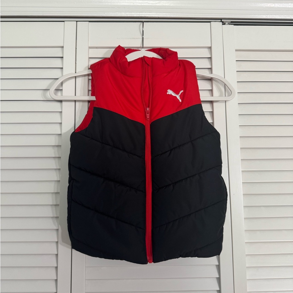 Puma Youth Puffer Vest Full Zip Skiing Snowboarding Winter Boys’ Sz XS 5/6